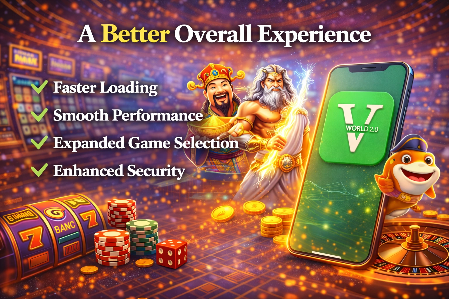 Vworld 2.0 better overall online casino experience with improved speed security and game variety