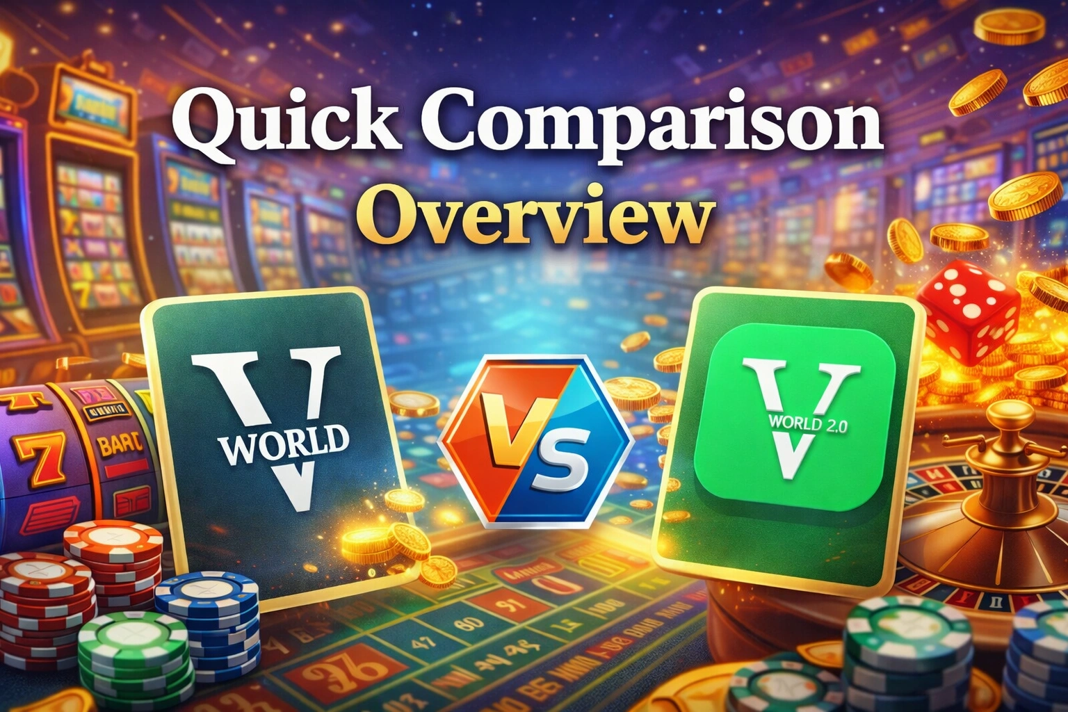 Vworld 1.0 vs Vworld 2.0 quick comparison overview for Malaysian online casino players