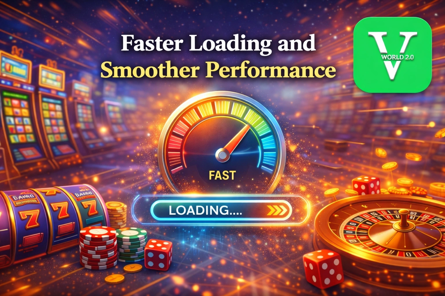 Vworld 2.0 faster loading speed and smoother online casino performance