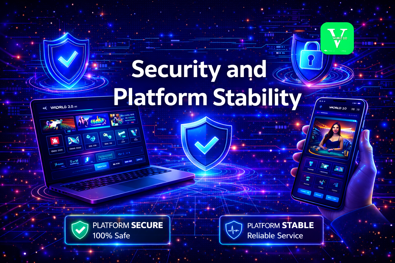 Security and platform stability features of Vworld online gaming system