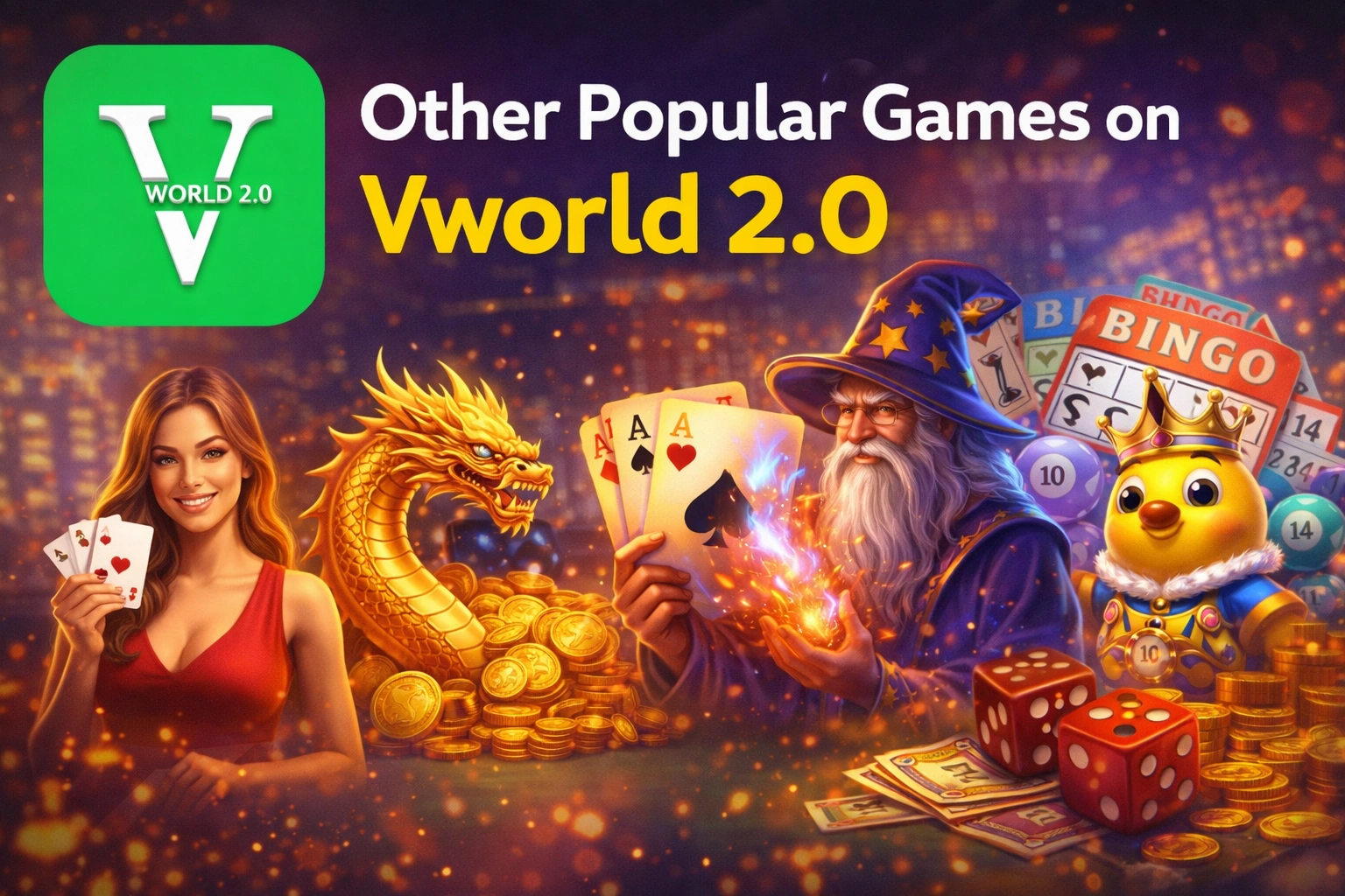 Other popular games on Vworld 2.0 including poker, fishing games and table games