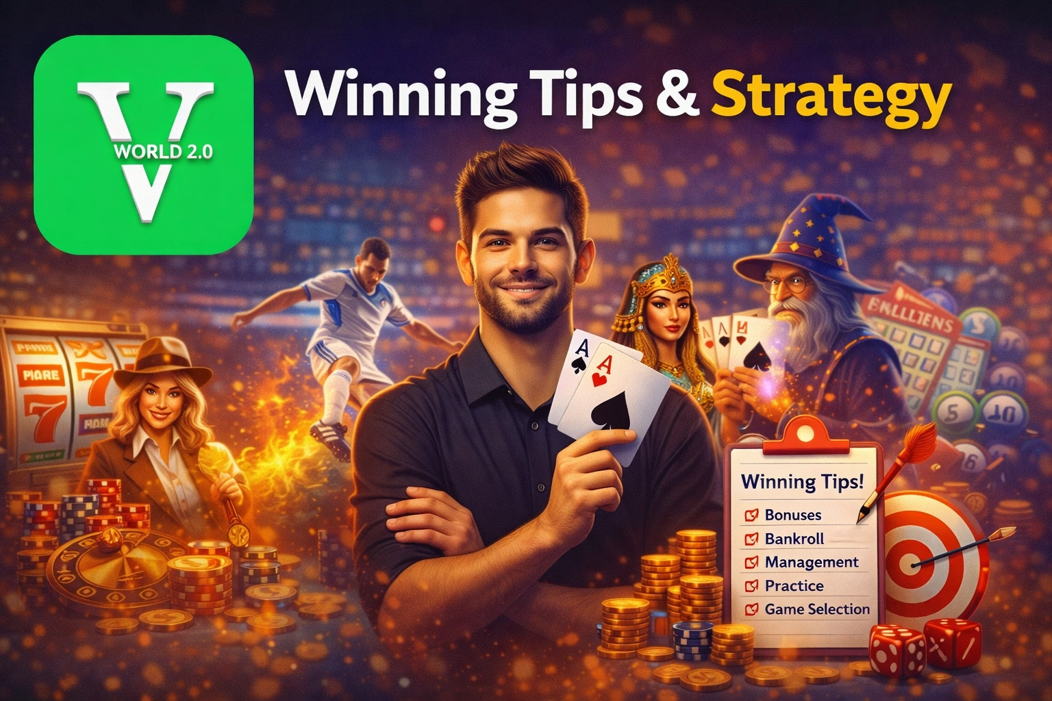 Winning tips and strategy guide for Vworld 2.0 games including bankroll management and gameplay tips