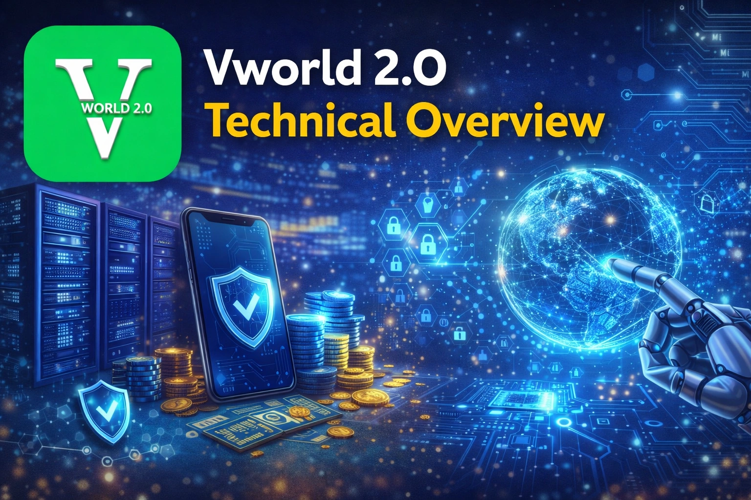 Vworld 2.0 technical overview showing platform security, system performance and mobile compatibility