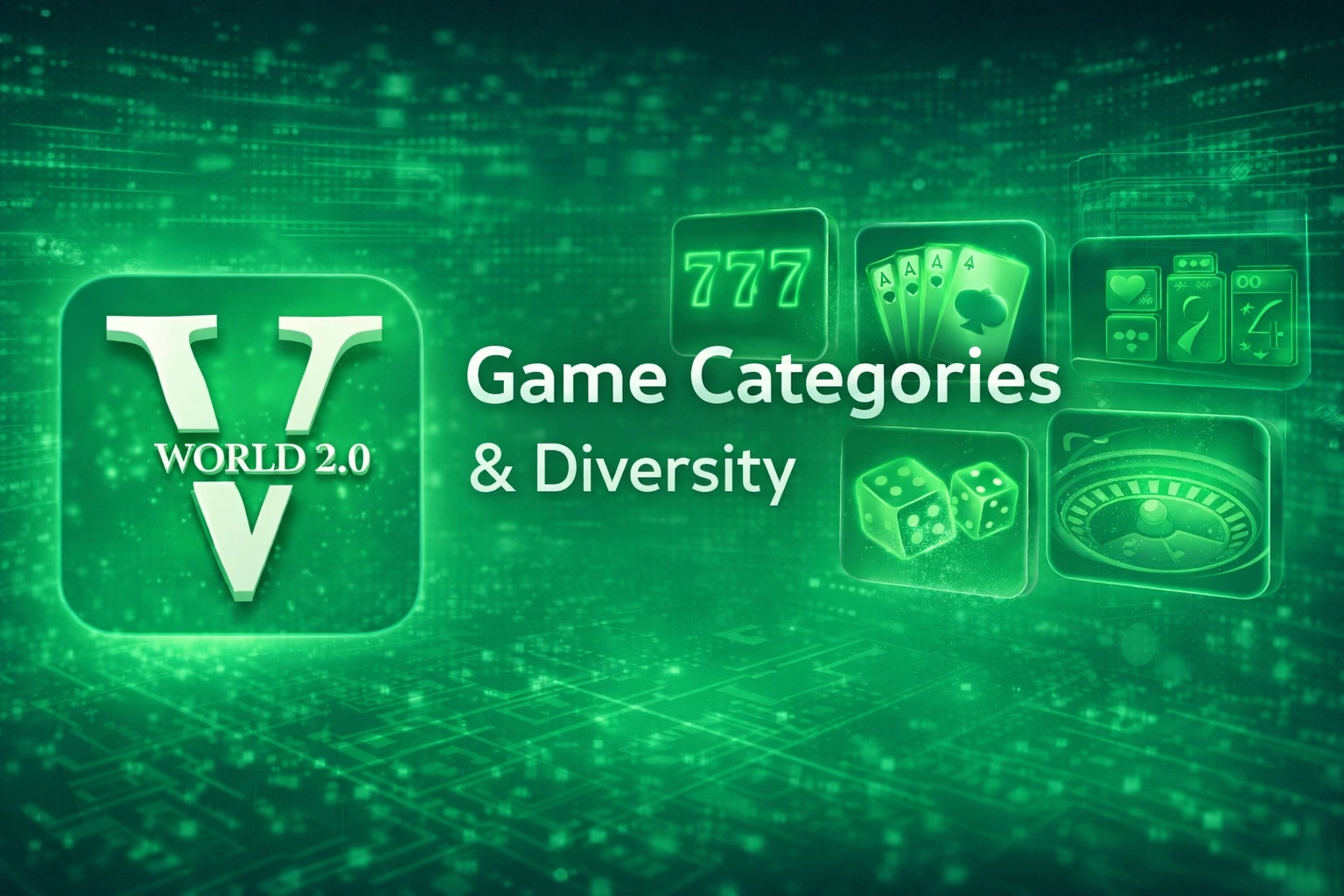 Vworld 2.0 game categories slots live casino sports betting diversity