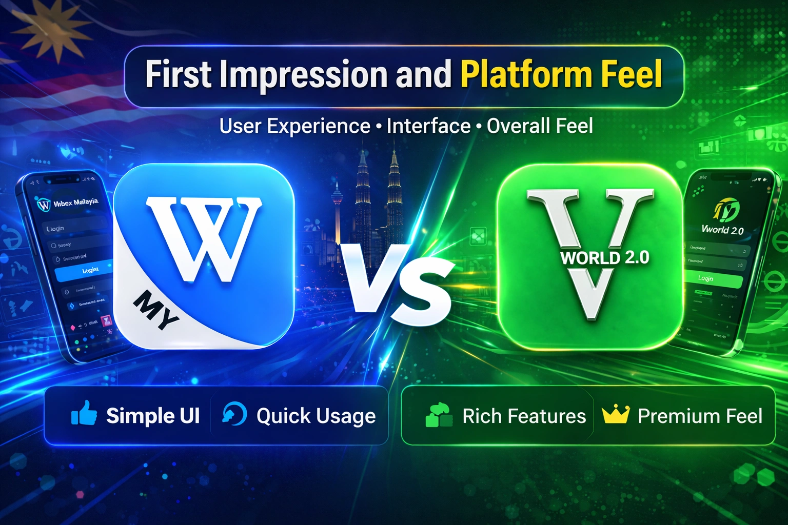 Vworld 2.0 vs Winbox interface comparison showing user experience, layout clarity and platform usability
