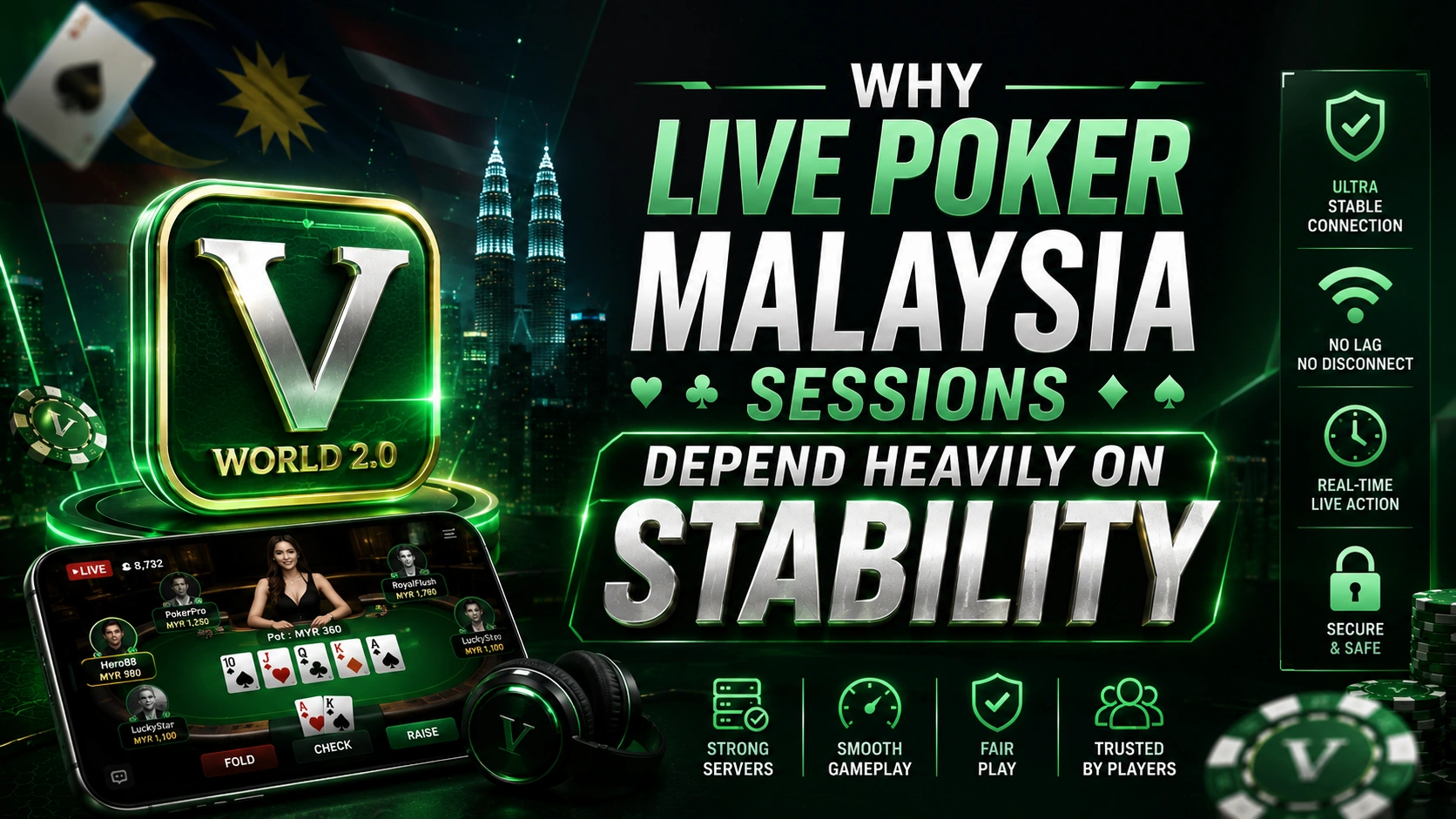 Live Poker Malaysia sessions depending on stable mobile gameplay and secure connection