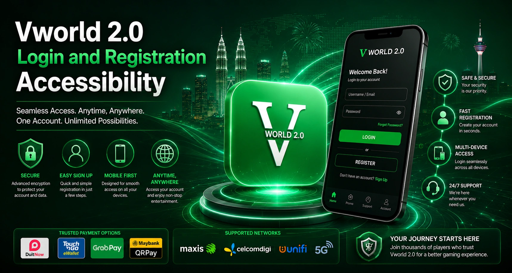 Vworld 2.0 login and registration accessibility for Malaysia users