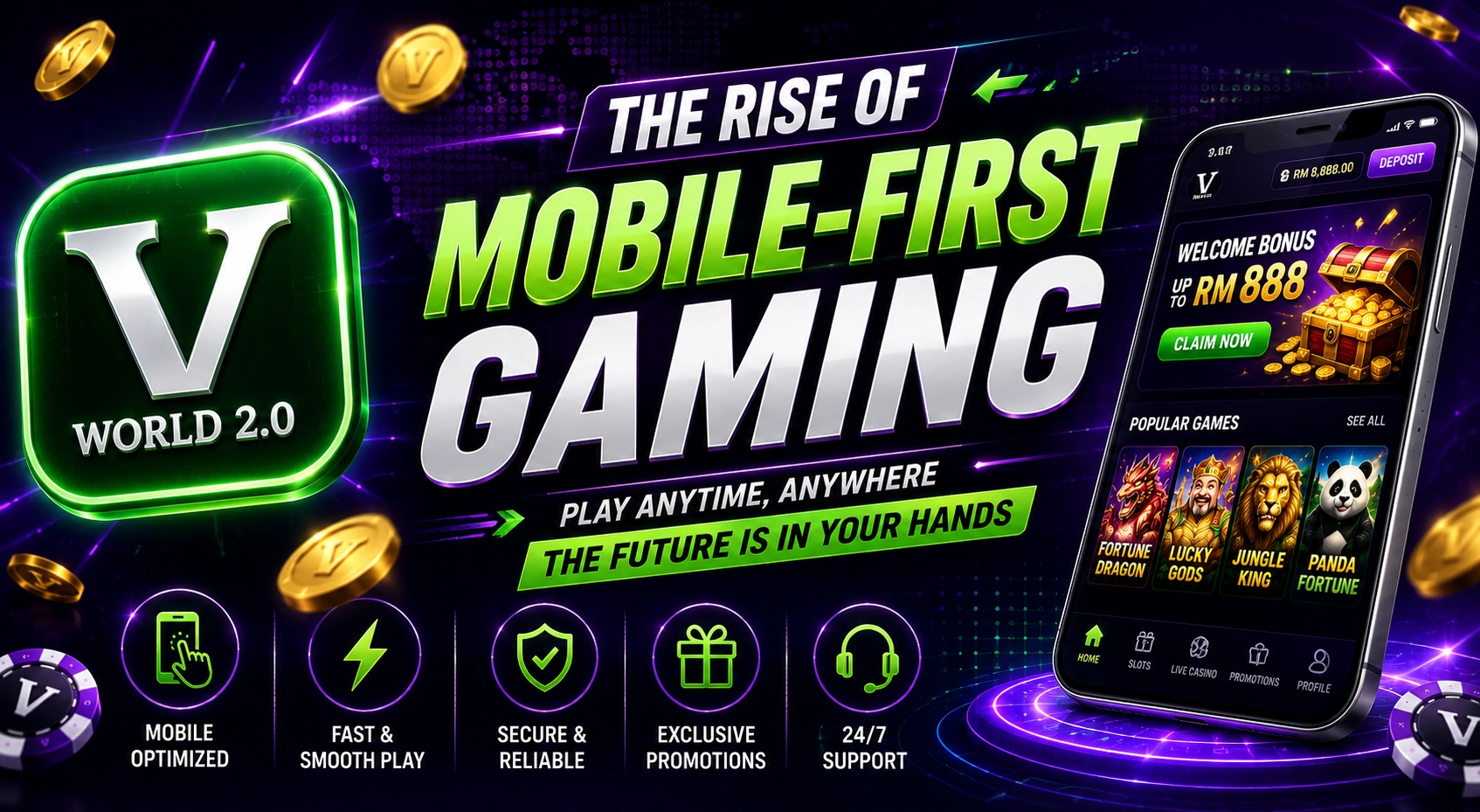Vworld 2.0 mobile first gaming experience optimized for Malaysia smartphone users
