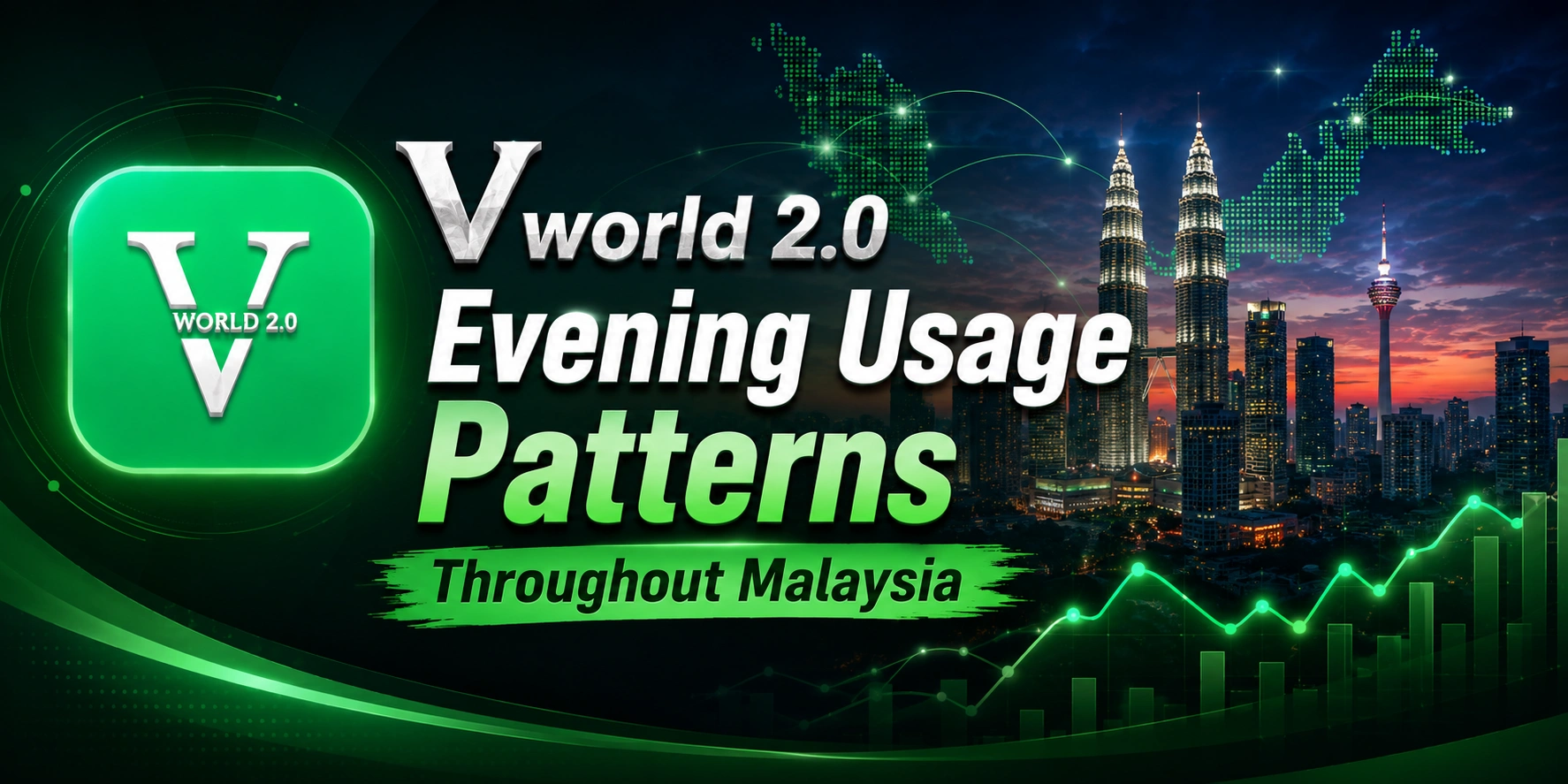 Evening usage patterns of Vworld 2.0 users throughout Malaysia.